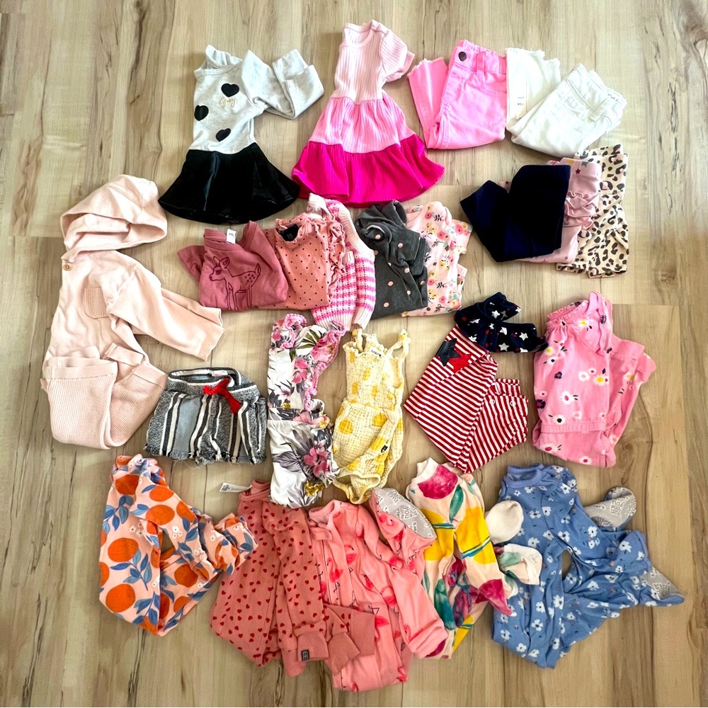 Lot 25 Baby Girl Clothes Outfit Sleeper 12M Juicy Modern Rabbit Carters Simpson